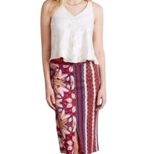 Anthropologie Maeve "Marala" Soft Knit Pencil Midi Skirt S
